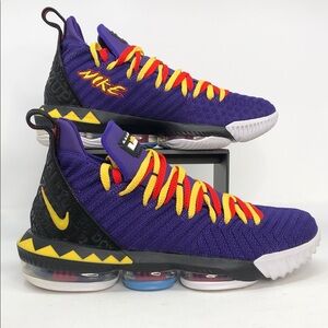 Nike Lebron 16 Martin Cl1520-500 Court Purple Yellow Men’s Sneakers - Size 11